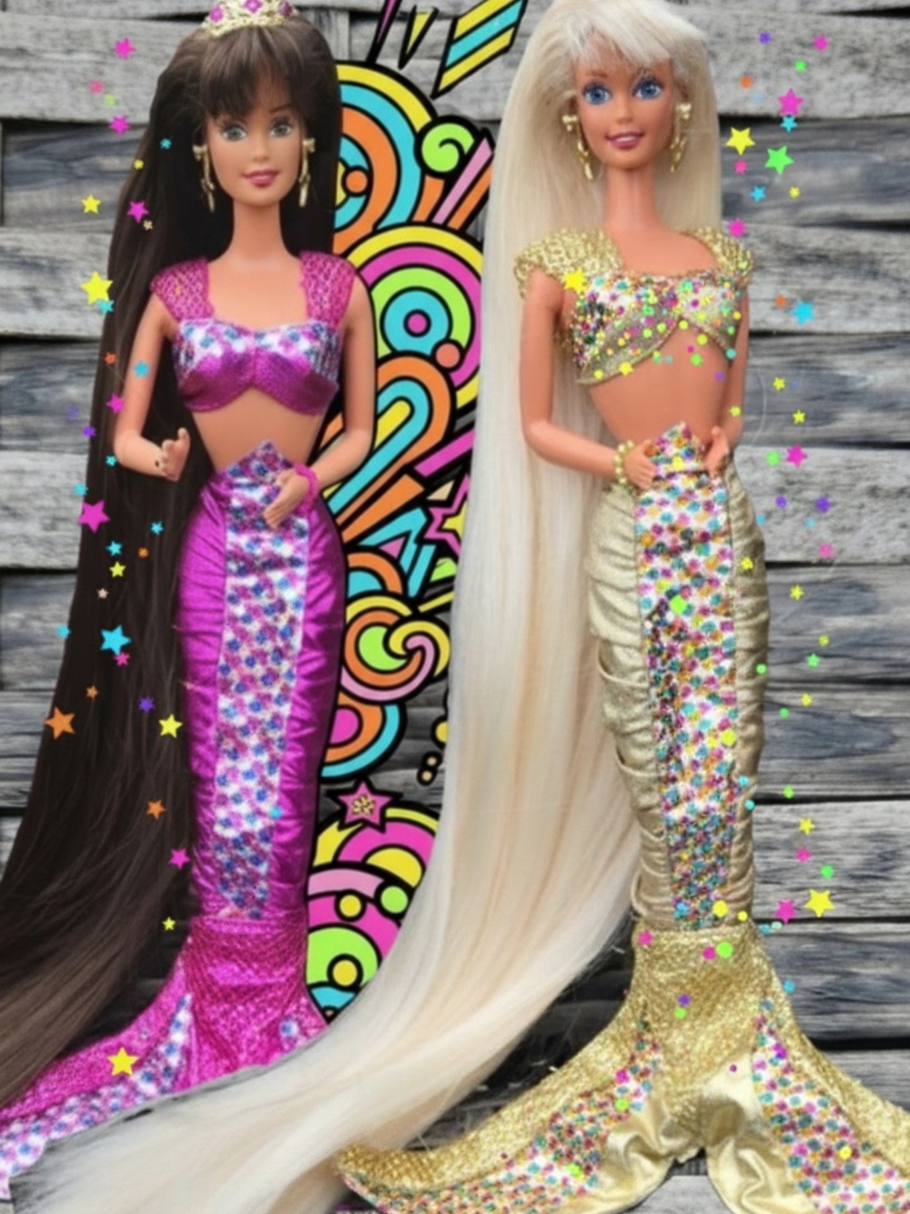 ​RARE 90s NOSTALGIA LOT: 1995 Mattel Jewel Hair Mermaid Barbie & Teresa Bundle ✨